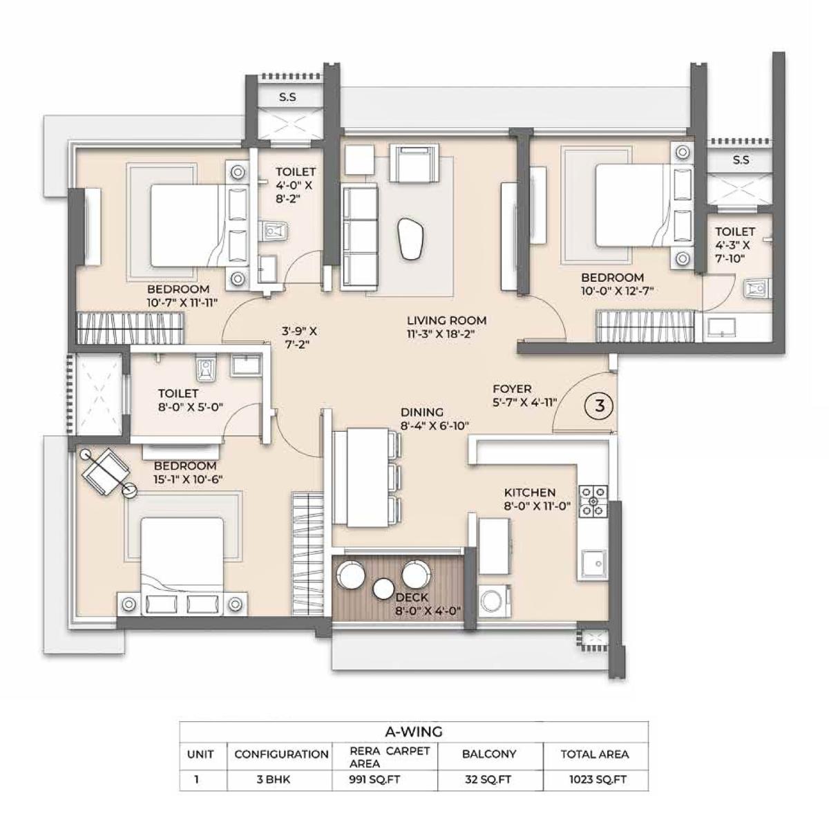 Arkade-Eden-Floor-Plan-3-BHK-1023-Sqft