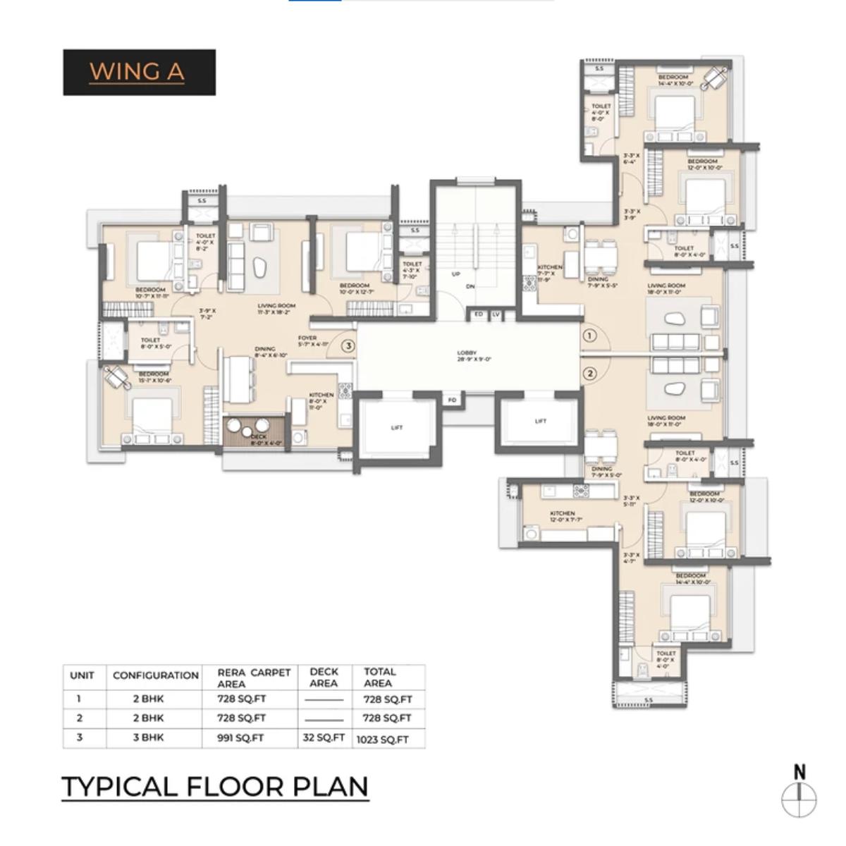 Arkade-Eden-Typical-Floor-Plan-Wing-A